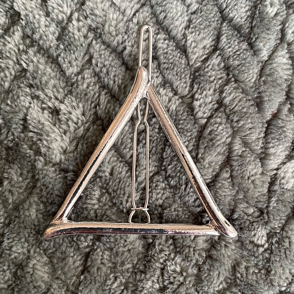 Silver triangle hair accessory